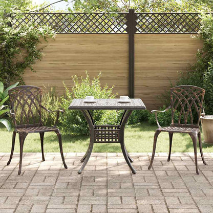 Garden Table Set 3 pcs Bronze Cast Aluminium