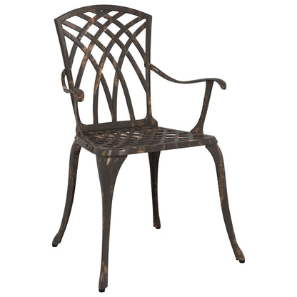 Garden Table Set 3 pcs Bronze Cast Aluminium