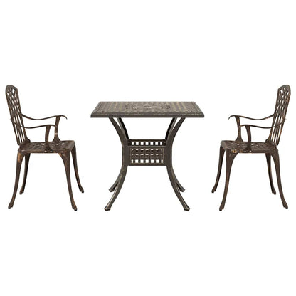 Garden Table Set 3 pcs Bronze Cast Aluminium