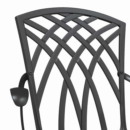 Garden Table Set 3 pcs Black Cast Aluminium