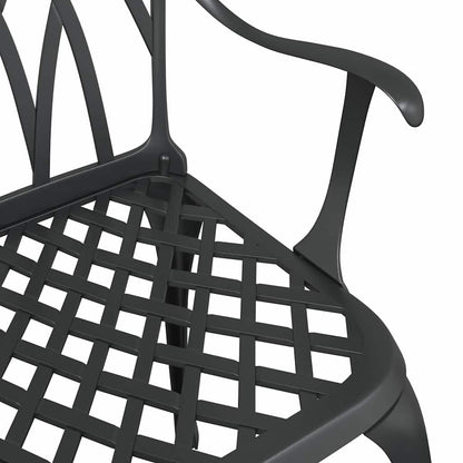Garden Table Set 3 pcs Black Cast Aluminium
