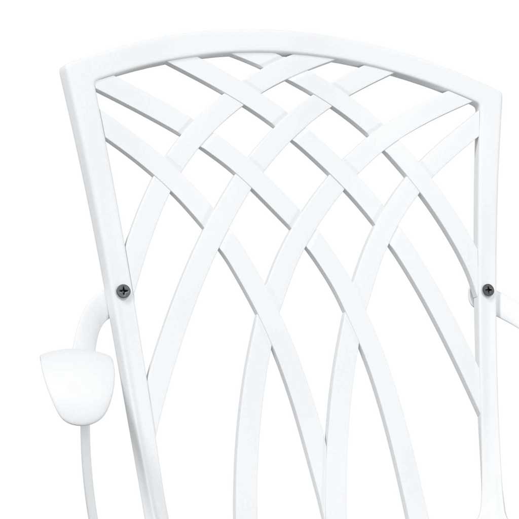 Garden Table Set 3 pcs White Cast Aluminium