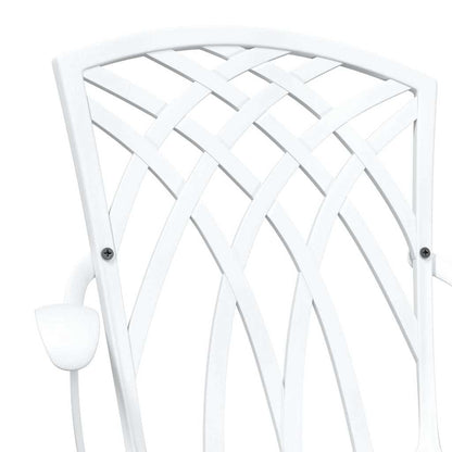 Garden Table Set 3 pcs White Cast Aluminium