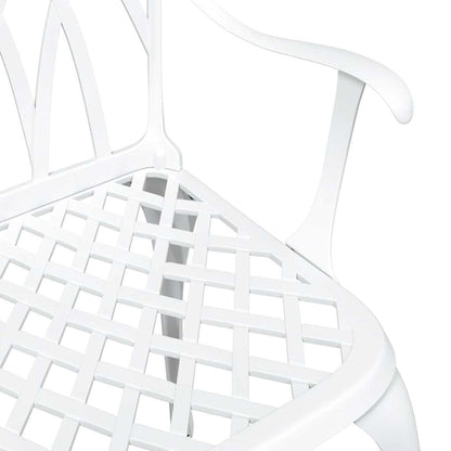 Garden Table Set 3 pcs White Cast Aluminium