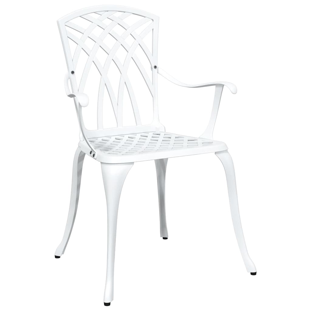 Garden Table Set 3 pcs White Cast Aluminium