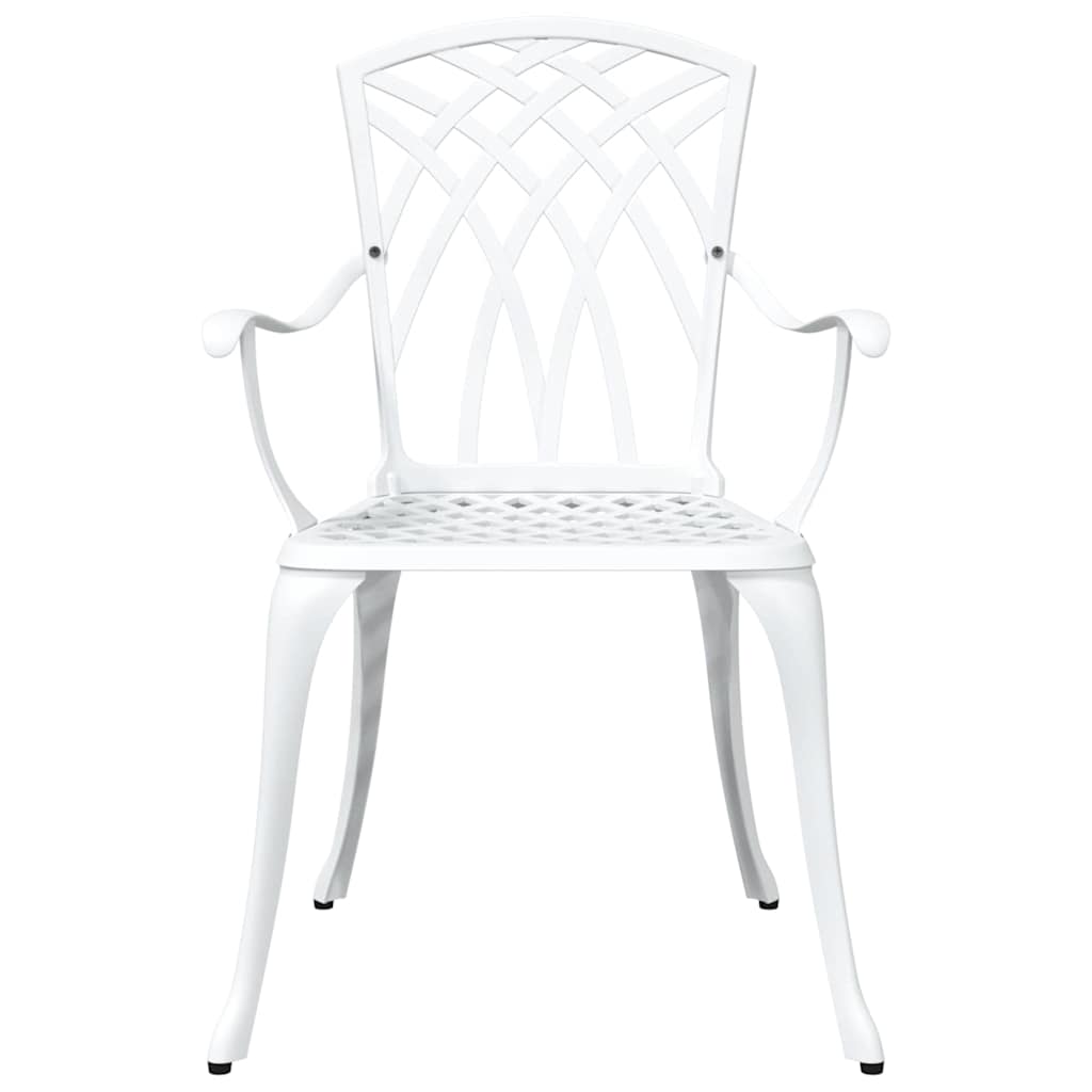 Garden Table Set 3 pcs White Cast Aluminium