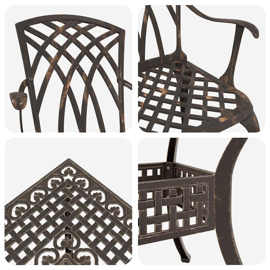 Garden Table Set 5 pcs Bronze Cast Aluminium