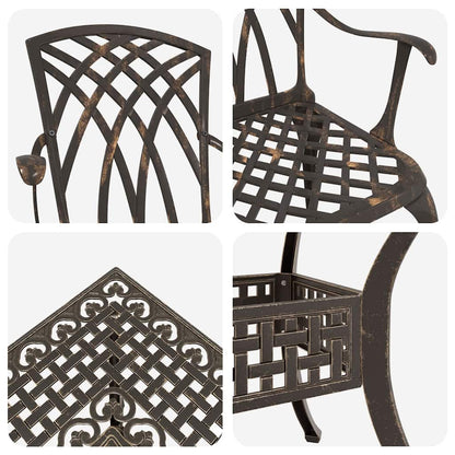 Garden Table Set 5 pcs Bronze Cast Aluminium
