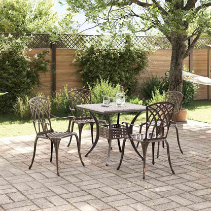 Garden Table Set 5 pcs Bronze Cast Aluminium