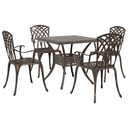 Garden Table Set 5 pcs Bronze Cast Aluminium