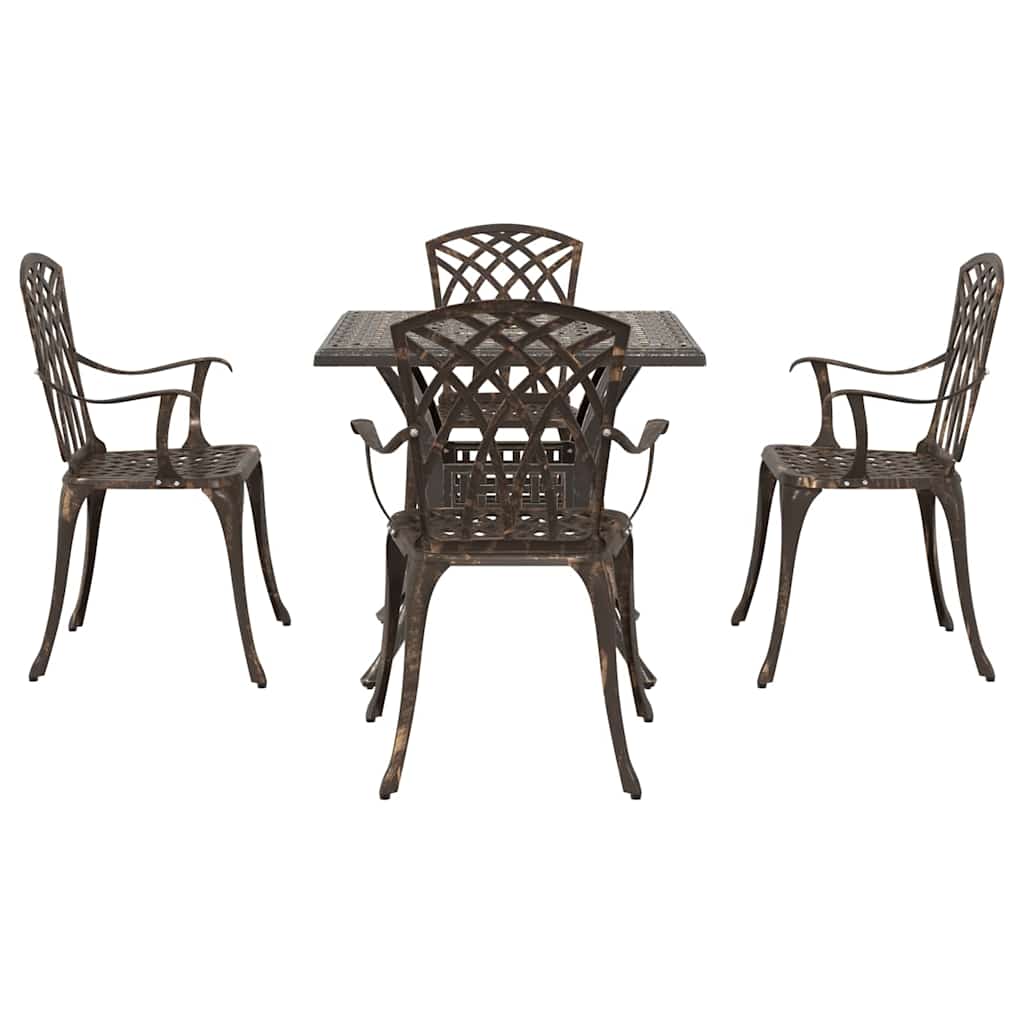 Garden Table Set 5 pcs Bronze Cast Aluminium