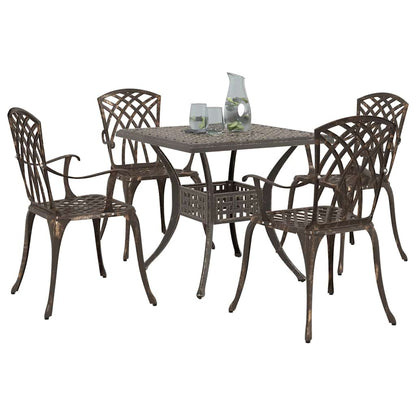 Garden Table Set 5 pcs Bronze Cast Aluminium