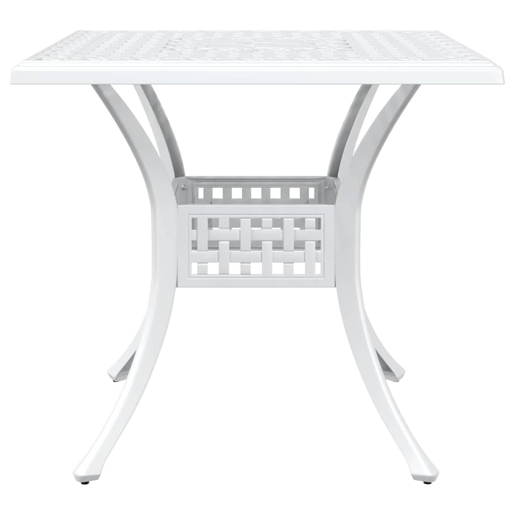 Garden Table Set 5 pcs White Cast Aluminium