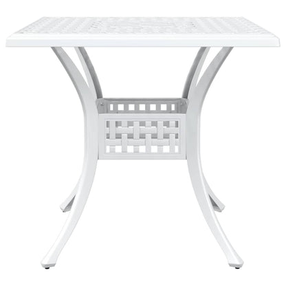 Garden Table Set 5 pcs White Cast Aluminium