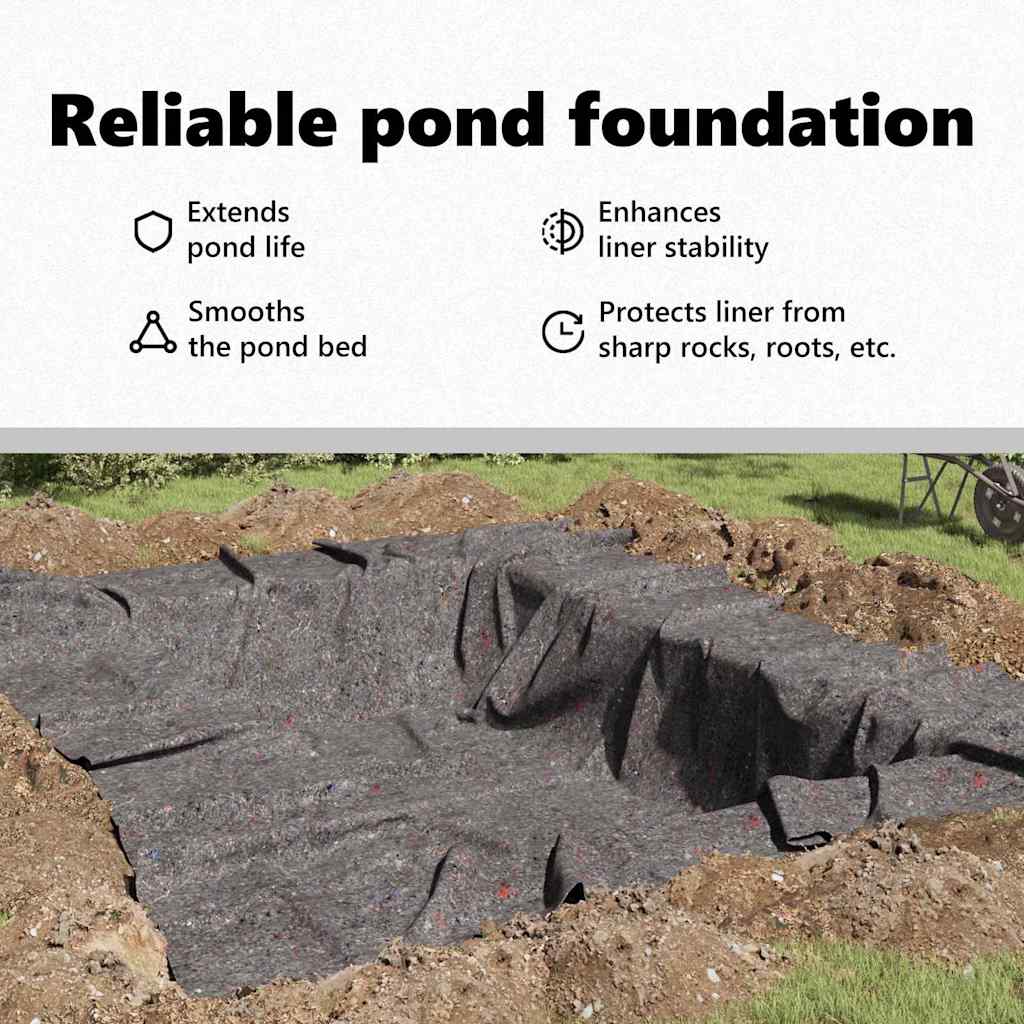 Pond Fleece Folding Grey 1 x 50 m Polyester and Cotton