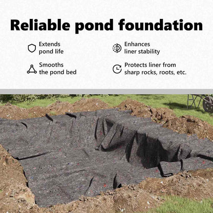Pond Fleece Folding Grey 1 x 10 m Polyester and Cotton