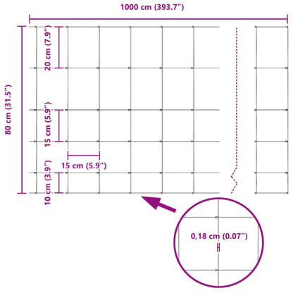 Wild Fence Hot Dip Galvanized 1000 x 80 x 0.18 cm Iron