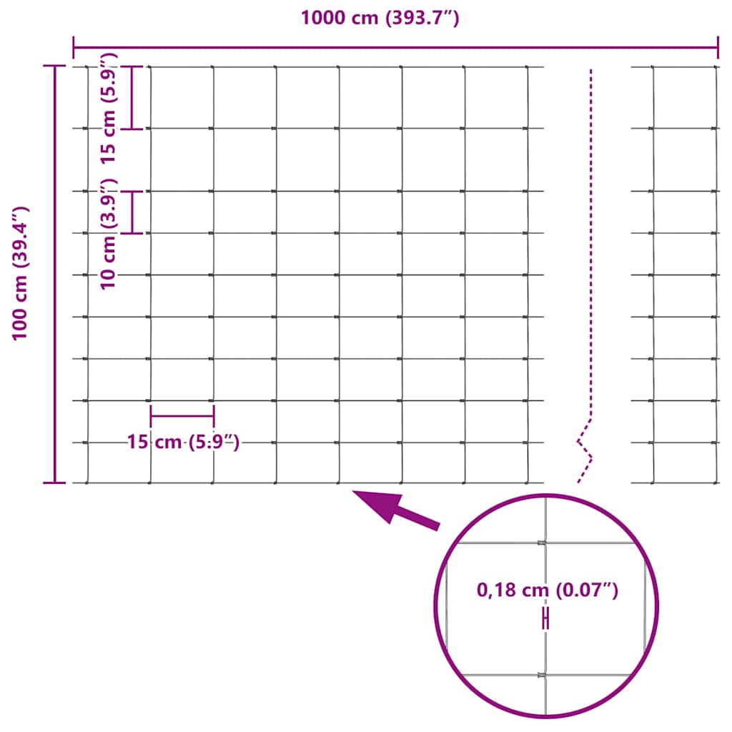 Wild Fence Hot Dip Galvanized 1000 x 100 x 0.18 cm Iron