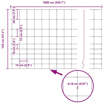 Wild Fence Hot Dip Galvanized 1000 x 120 x 0.18 cm Iron