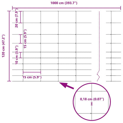 Wild Fence Hot Dip Galvanized 1000 x 120 x 0.18 cm Iron