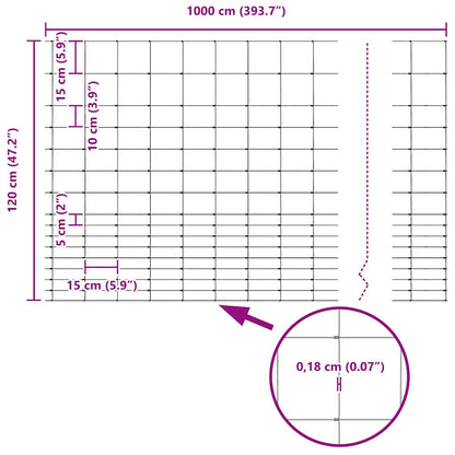 Wild Fence Hot Dip Galvanized 1000 x 120 x 0.18 cm Iron