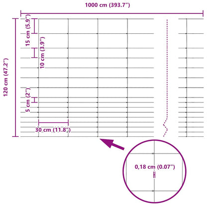 Wild Fence Hot Dip Galvanized 1000 x 120 x 0.18 cm Iron