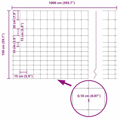 Wild Fence Hot Dip Galvanized 1000 x 150 x 0.18 cm Iron