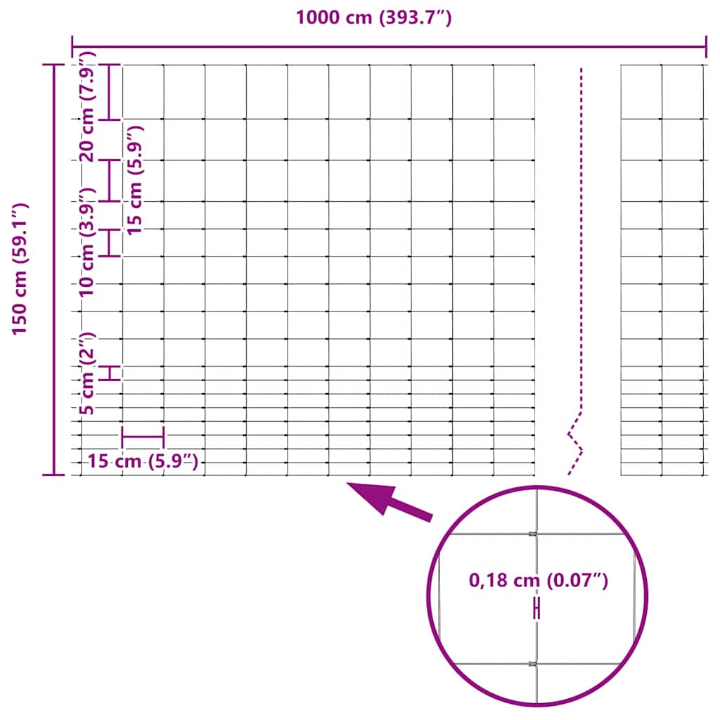 Wild Fence Hot Dip Galvanized 1000 x 150 x 0.18 cm Iron