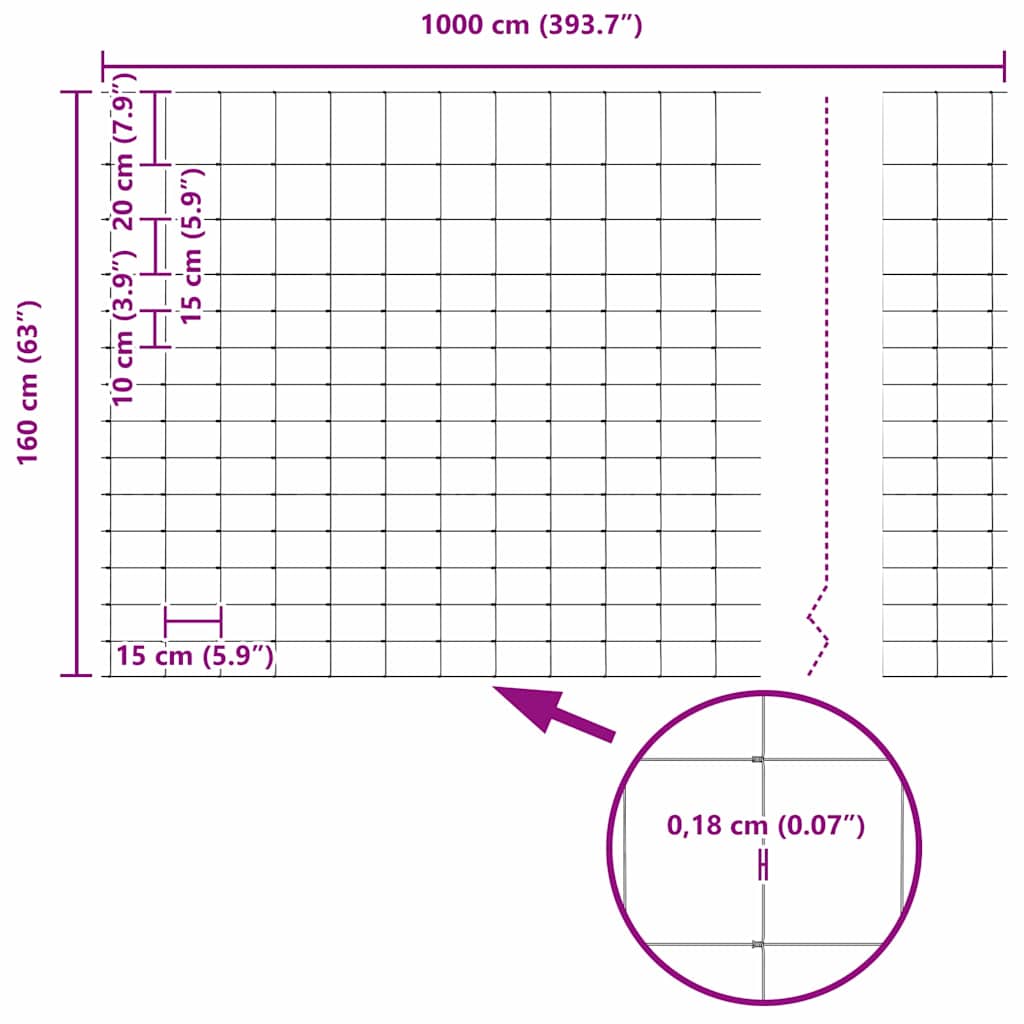 Wild Fence Hot Dip Galvanized 1000 x 160 x 0.18 cm Iron