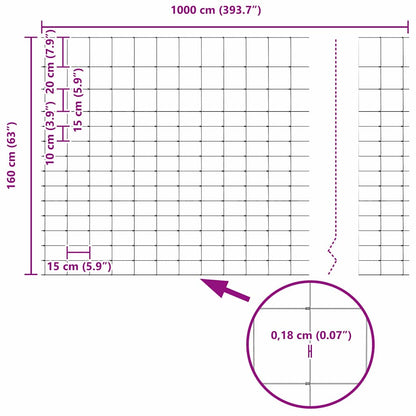 Wild Fence Hot Dip Galvanized 1000 x 160 x 0.18 cm Iron
