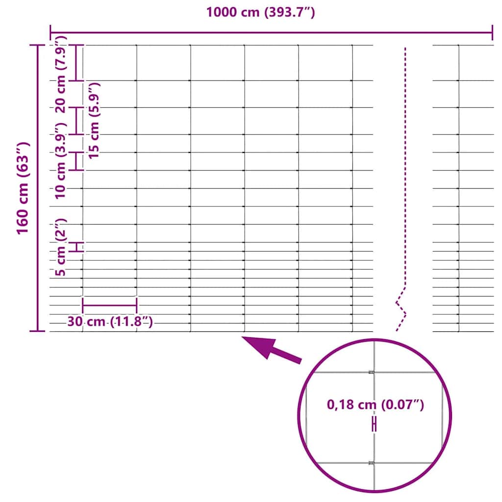 Wild Fence Hot Dip Galvanized 1000 x 160 x 0.18 cm Iron