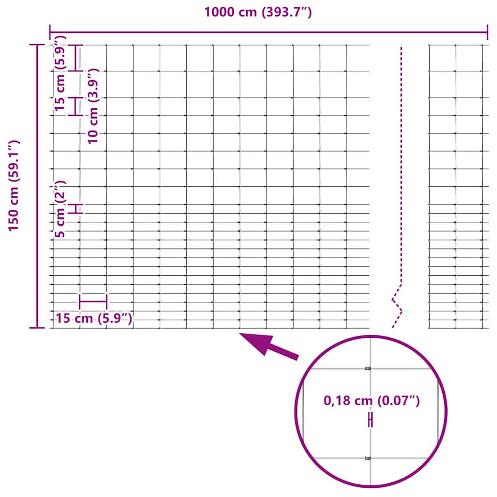 Wild Fence Hot Dip Galvanized 1000 x 150 x 0.18 cm Iron