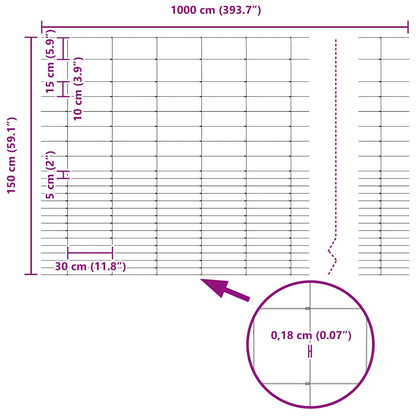 Wild Fence Hot Dip Galvanized 1000 x 150 x 0.18 cm Iron