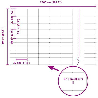 Field Fence Silver 25 x 1.5 m Galvanised steel