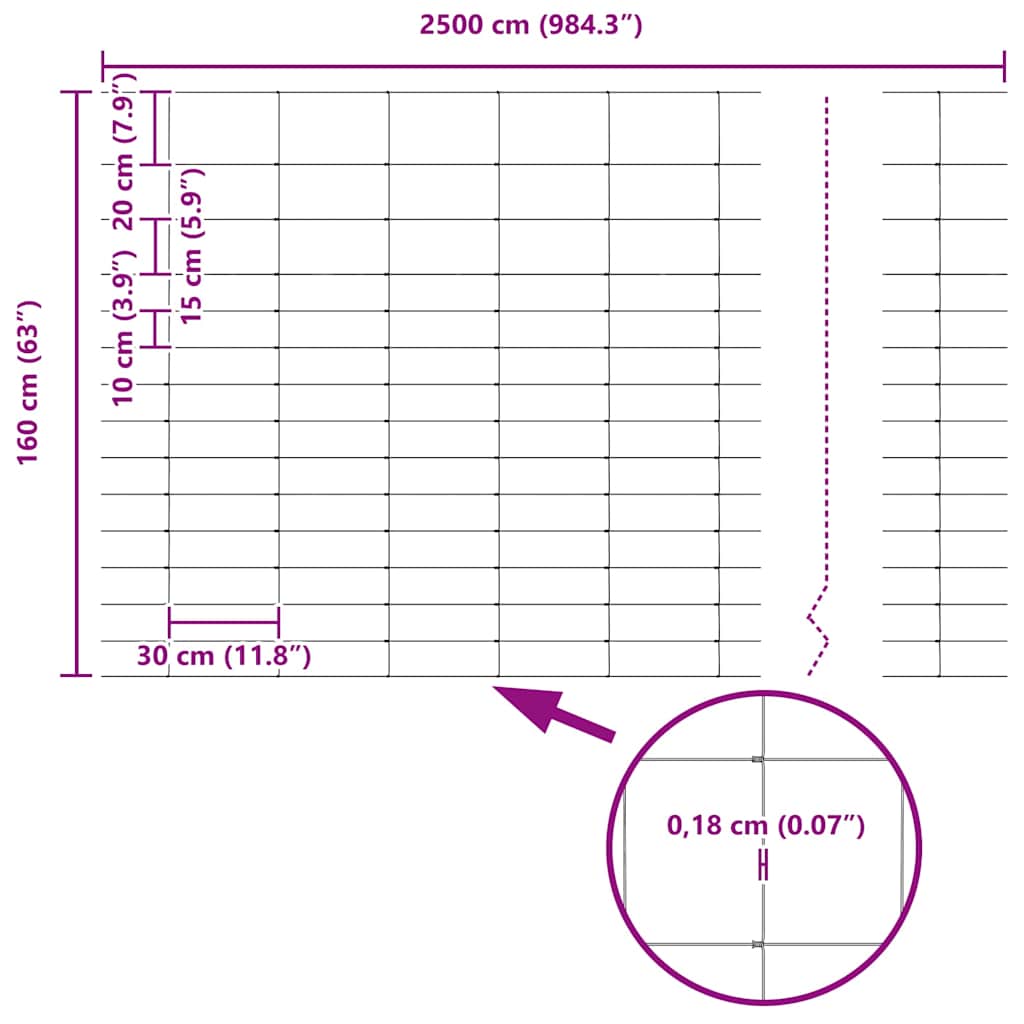 Field Fence Silver 25 x 1.6 m Galvanised steel