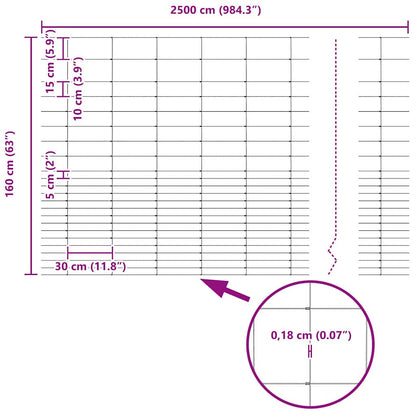 Field Fence Silver 25 x 1.6 m Galvanised steel