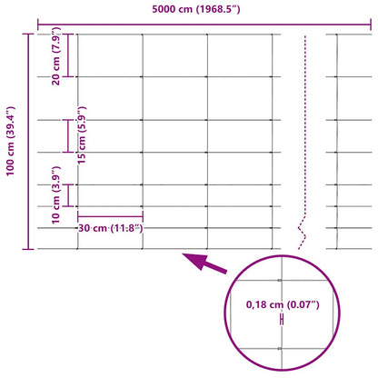 Field Fence Silver 50 x 1 m Galvanised steel