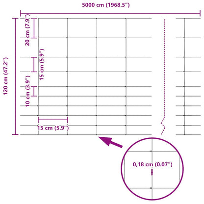 Field Fence Silver 50 x 1.2 m Galvanised steel