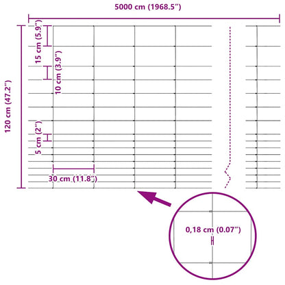 Field Fence Silver 50 x 1.2 m Galvanised steel