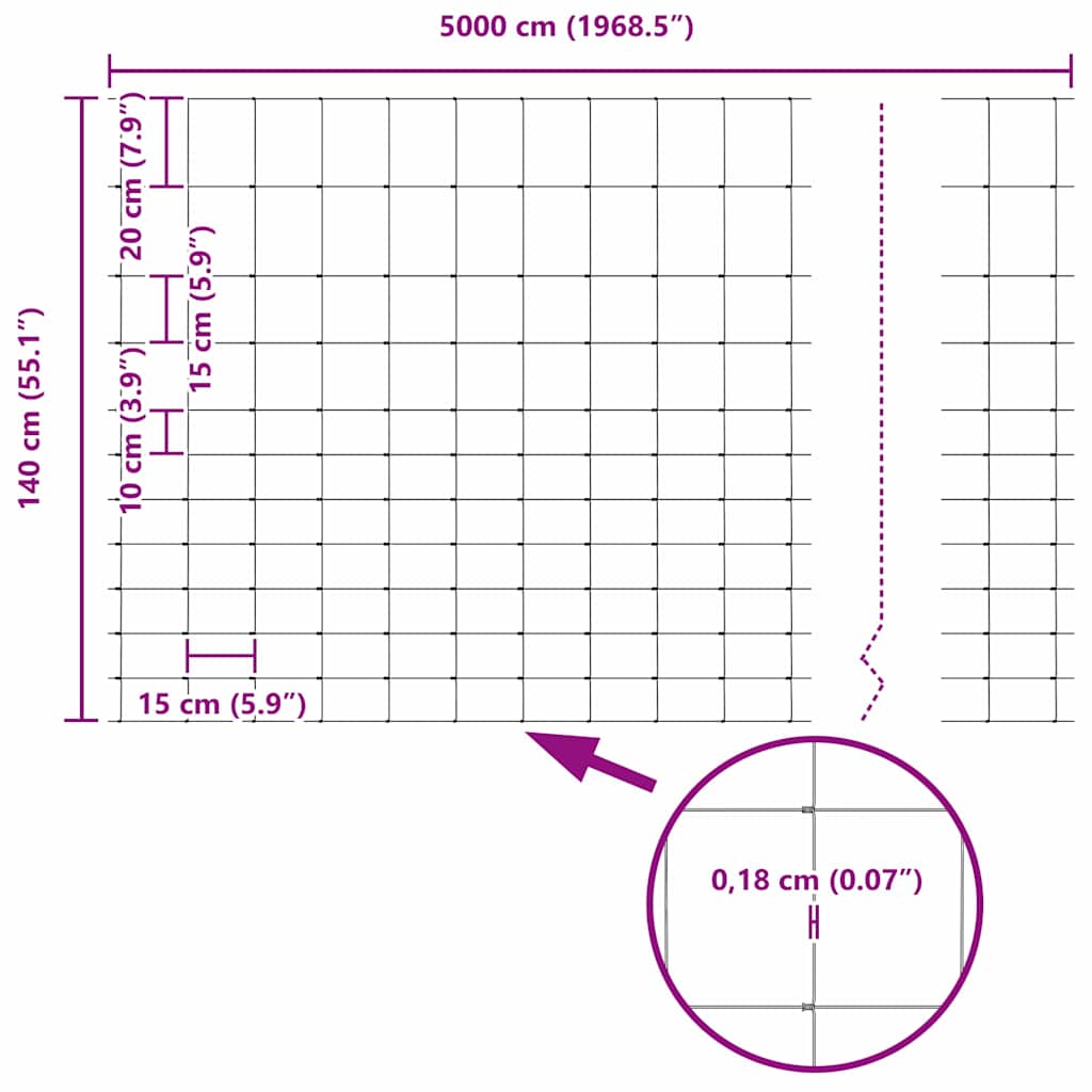 Field Fence Silver 50 x 1.4 m Galvanised steel