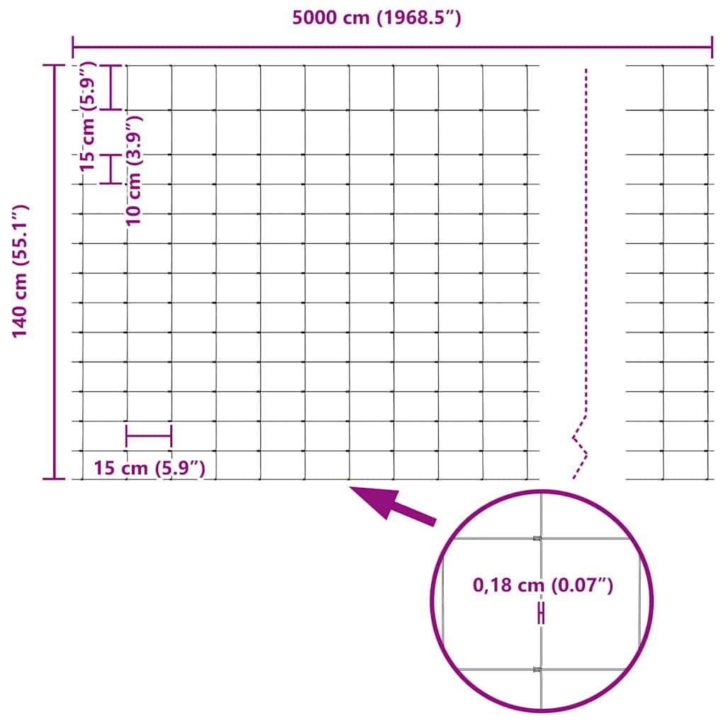 Field Fence Silver 50 x 1.4 m Galvanised steel
