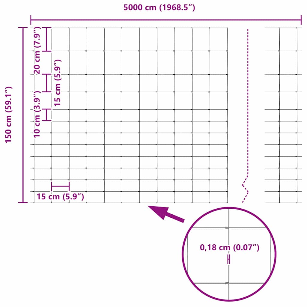 Field Fence Silver 50 x 1.5 m Galvanised steel