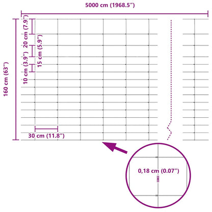 Field Fence Silver 50 x 1.6 m Galvanised steel