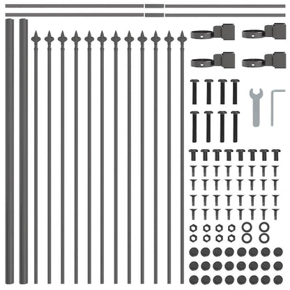 Garden Fence Woerden Grey 1.7 x 0.6 m Powder-coated Steel