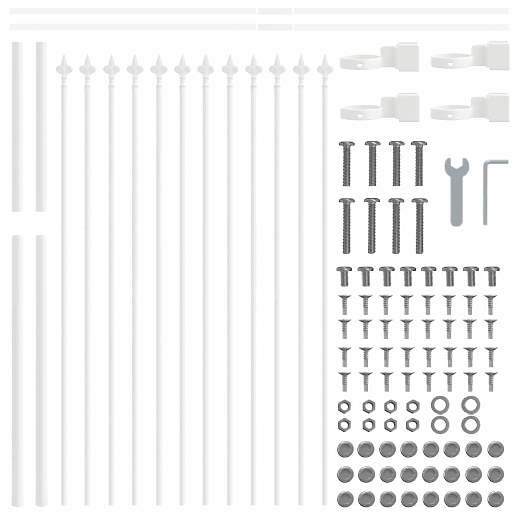 Garden Fence WOERDEN 1.7 x 1 m Powder-coated Steel White