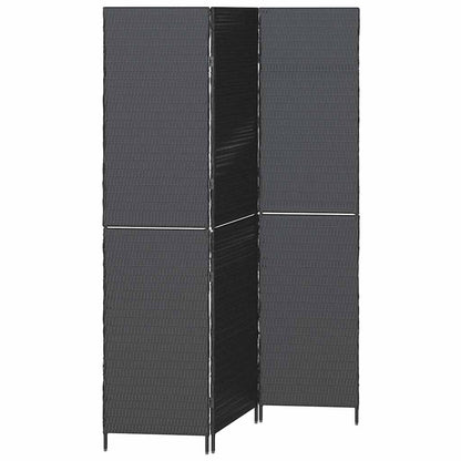 Room Divider Folding Manual Black 146 x 180 cm Poly Rattan
