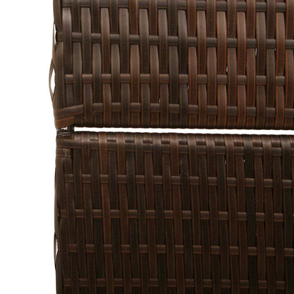 Room Divider Folding Manual Brown 146 x 180 cm Poly Rattan