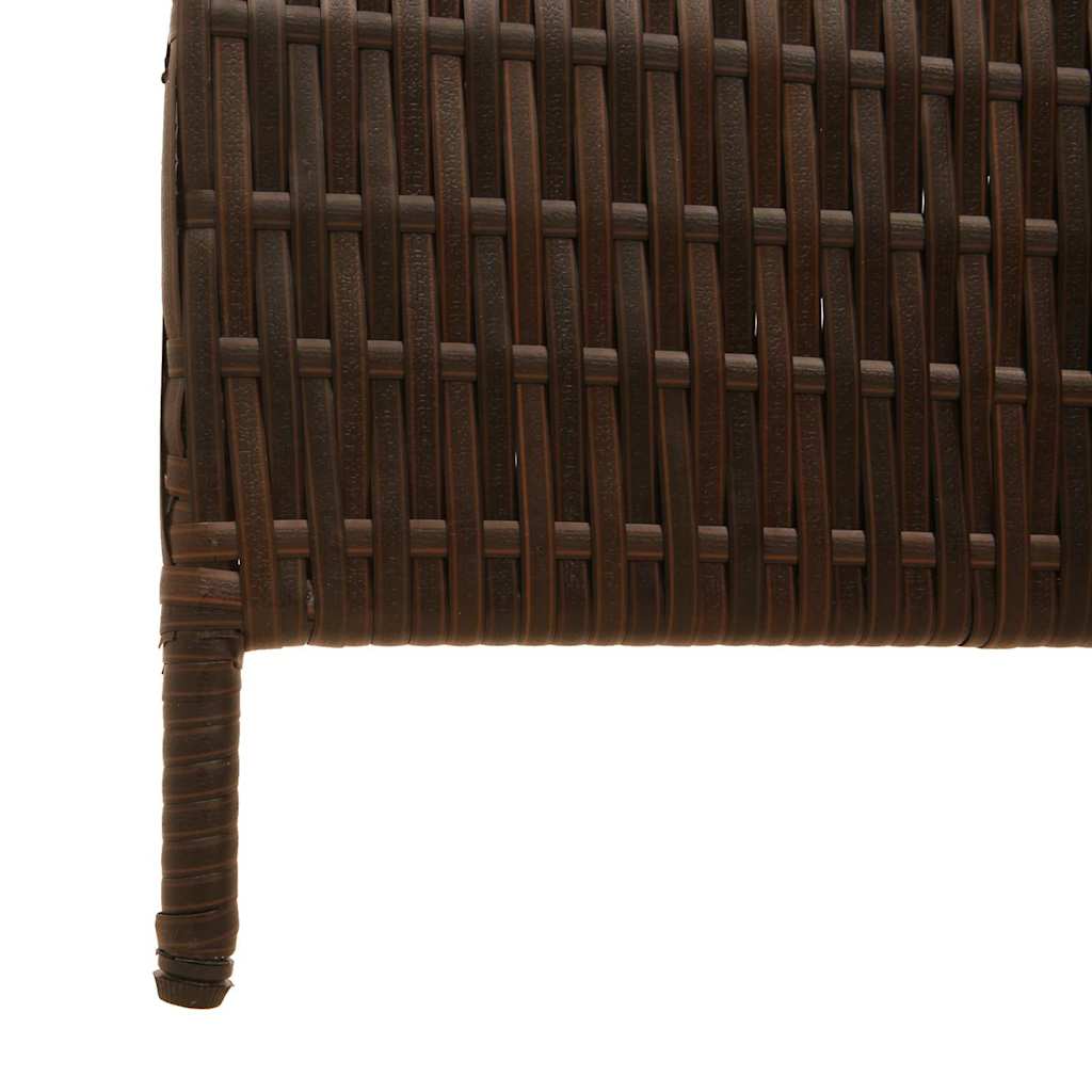 Room Divider Folding Manual Brown 146 x 180 cm Poly Rattan