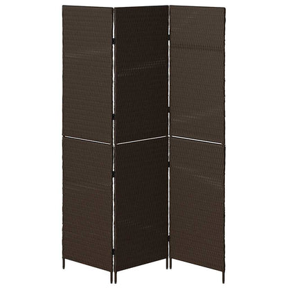 Room Divider Folding Manual Brown 146 x 180 cm Poly Rattan