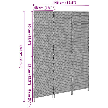 Room Divider Folding Manual Brown 146 x 180 cm Poly Rattan